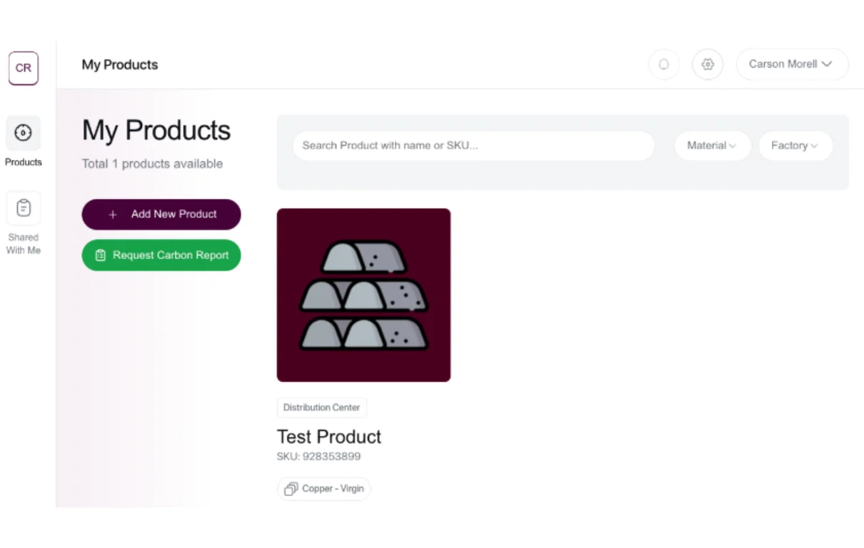 Adding Your First Product to Carbon Report In Under 2 Minutes